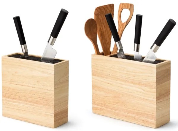 Suport de cuțite cu inserție flexibilă și compartiment 27,5x9x21,5 cm Continenta C3315