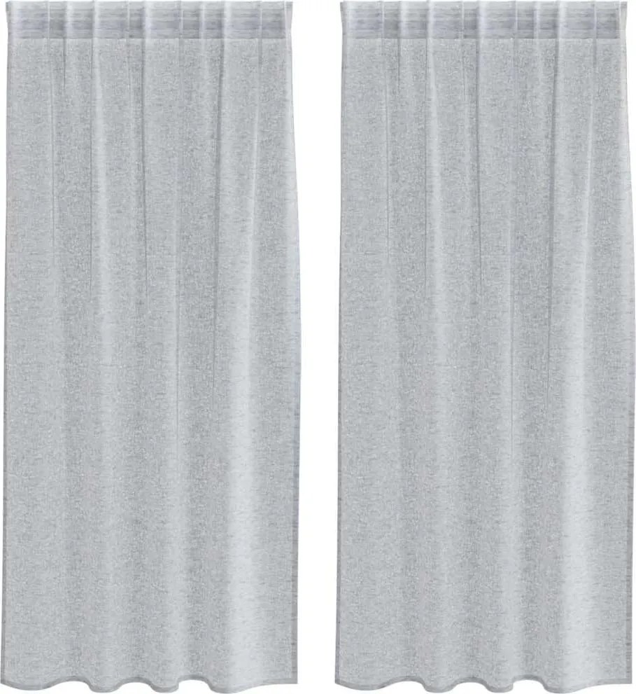 vidaXL Cortină din Voile 2 pcs Gri închis 175 x 140 cm Poliester