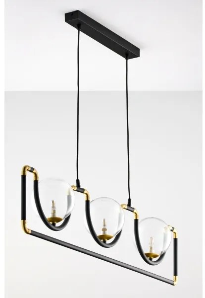 Lustră pe cablu Jupiter 1990 HANZA 3xG9/10W/230V negru/auriu
