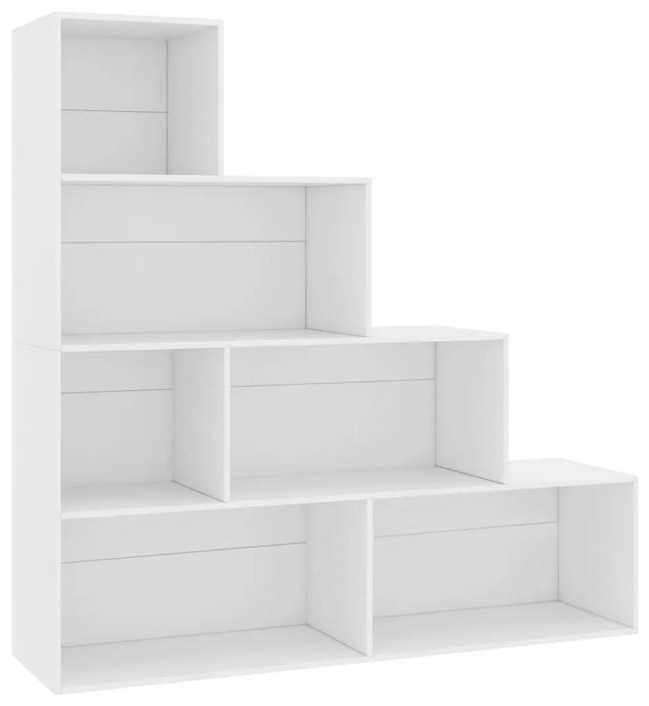 Bibliotecă/separator cameră, alb, 155x24x160 cm, pal