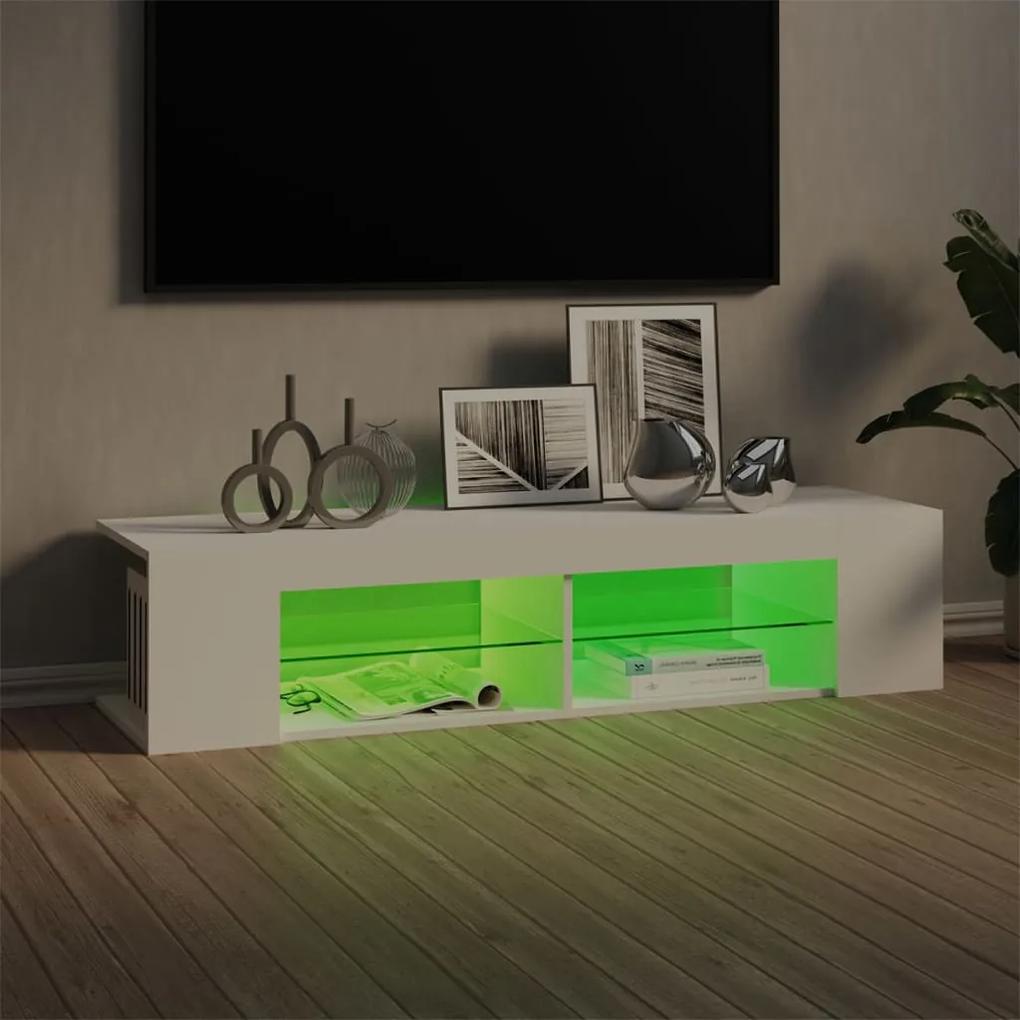 Comoda TV cu lumini LED, alb, 135x39x30 cm 1, Alb