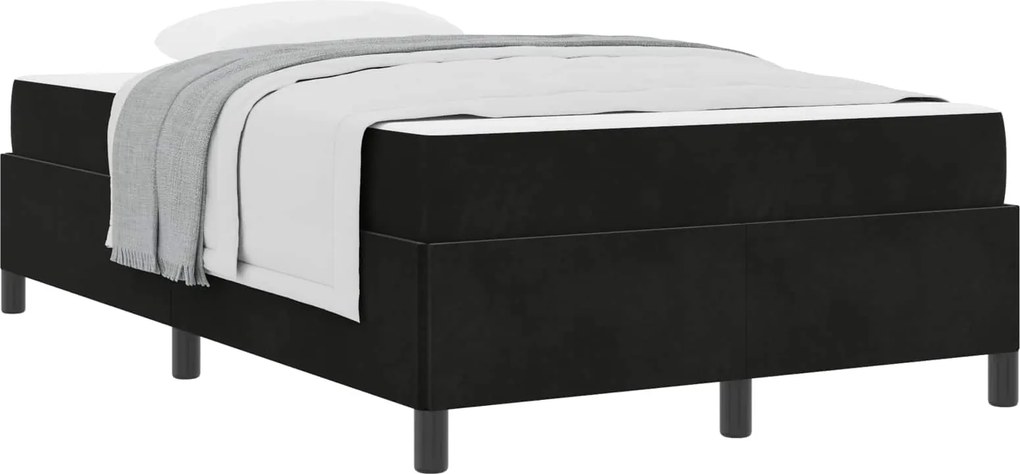 vidaXL Cadru de pat cu saltea Negru 120 x 200 cm țesătură