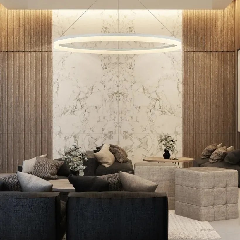 Lustra LED XXL circulara casa scarii Ara 150cm, White