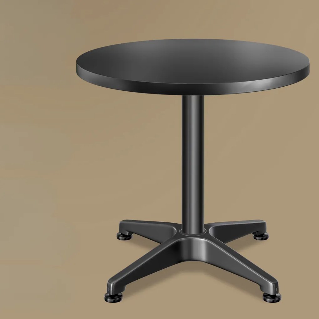 Masă de bar reglabilă din aluminiu NERO, Ø60 cm, negru Casaria