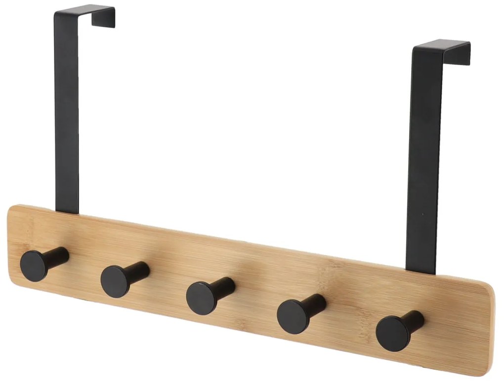 Suport metalic pentru ușă, 5 cârlige, 20 x 37 x 9 cm