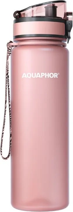 Sticla cu filtru pentru apa Aquaphor City 160041, 500 ml, Tritan, Carbune activ, Aqualen, Capac cu inchidere, Roz