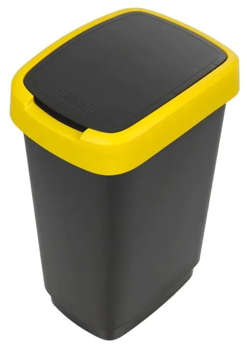 Coșuri de gunoi negre 3 buc. pentru reciclat din plastic reciclat 25 l Twist – Rotho