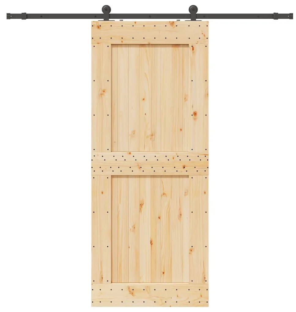 vidaXL Ușă glisantă cu set de feronerie 95x210 cm, lemn masiv de pin