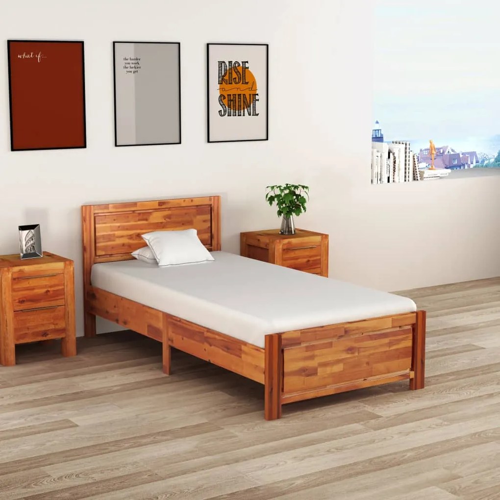 288315 vidaXL Cadru de pat, 90 x 200 cm, lemn masiv de acacia