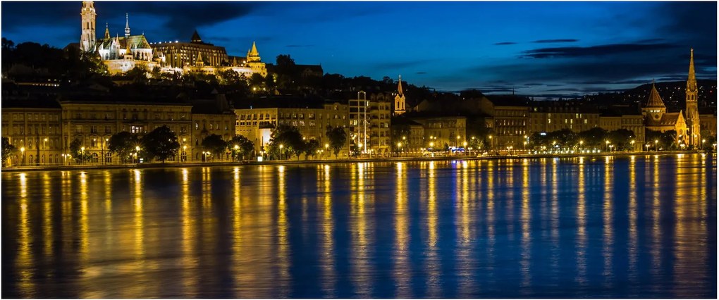 Tablou orașului nocturn (120x50 cm)