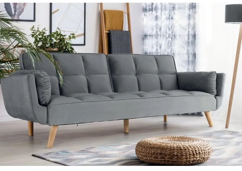 Canapea Rubik Extensibila Catifea Light Grey