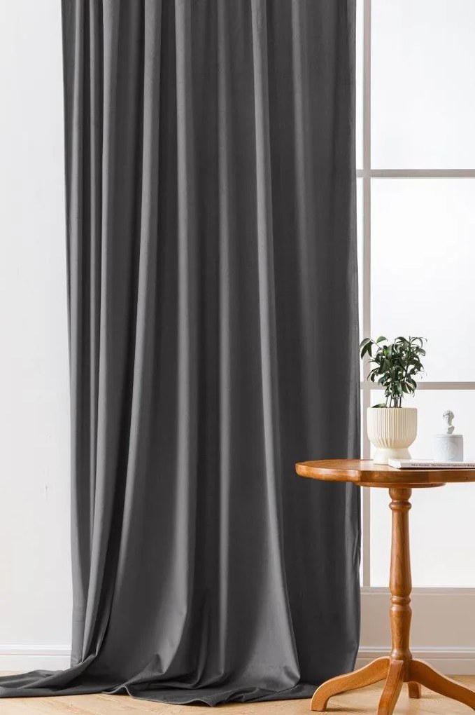 Draperie din catifea opaca Culoare gri deschis, VELVET 140x250 cm