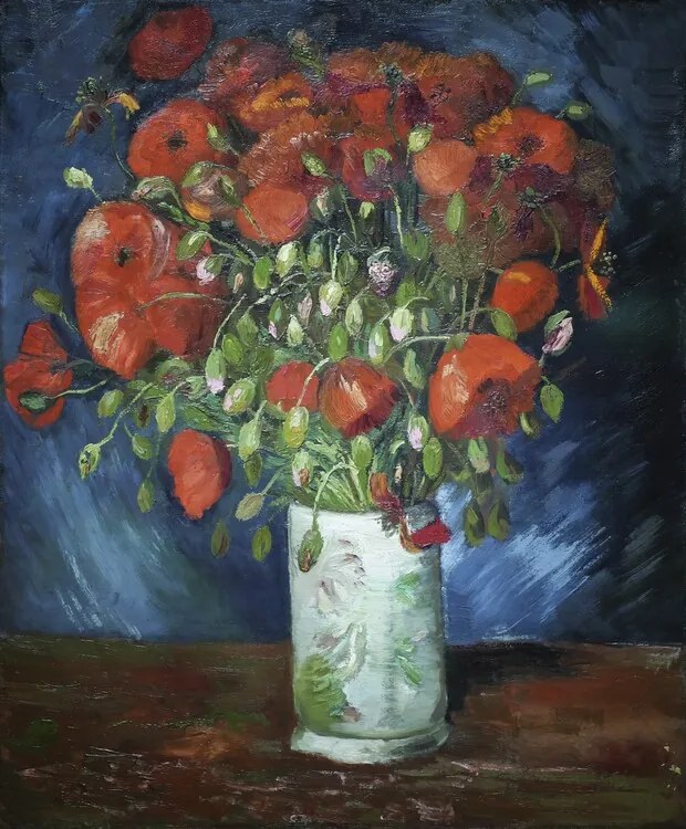 Reproducere Vase with Poppies (1886), Vincent van Gogh