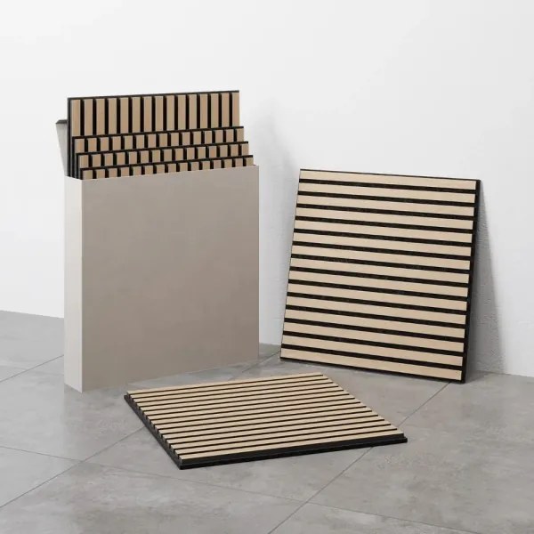 Set de 4 panouri acustice de placare DANVIKEN, 60 x 60 cm, stejar