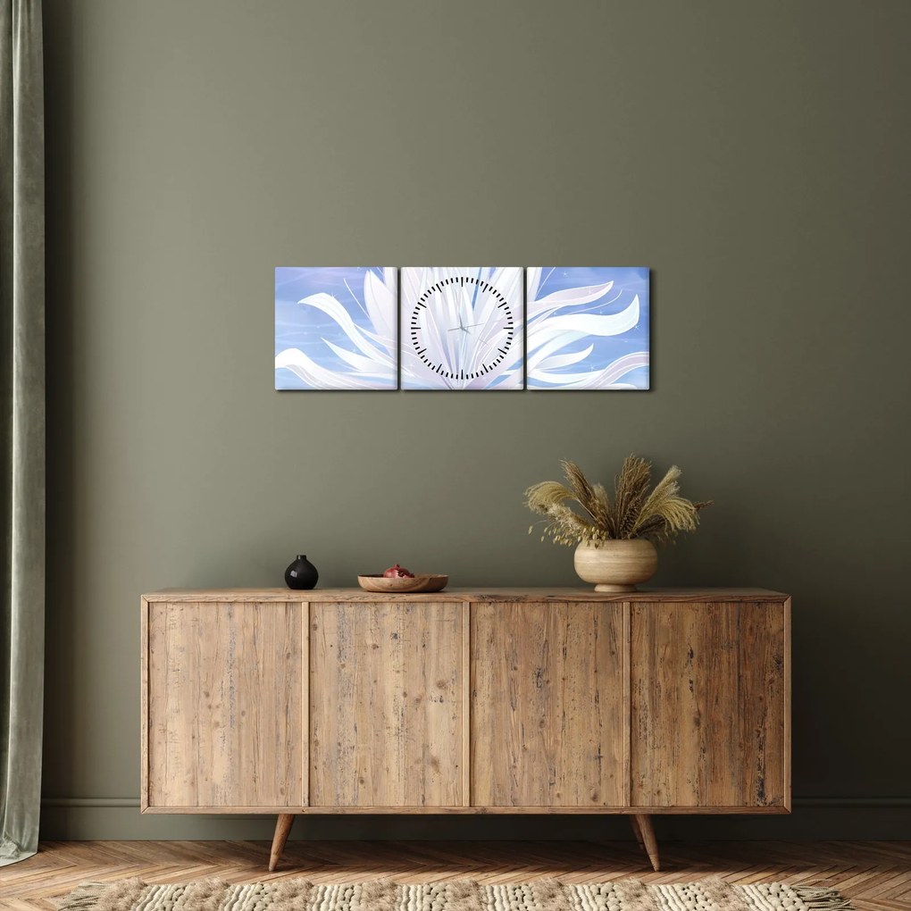 Tablou - Floare de lotus (cu ceas) (90x30 cm)
