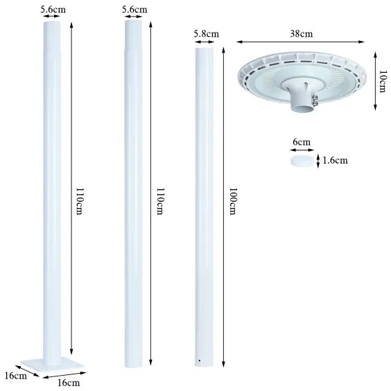 Brilagi - Lampă stradală LED URBANSPARK 120W 230V alb IP65