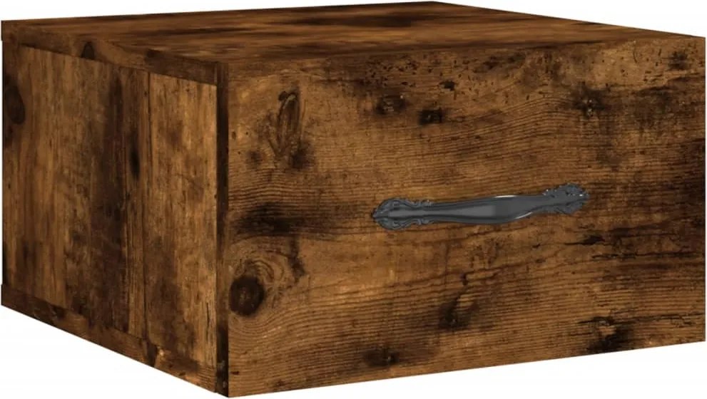 vidaXL Noptieră de perete, stejar afumat, 35x35x20 cm