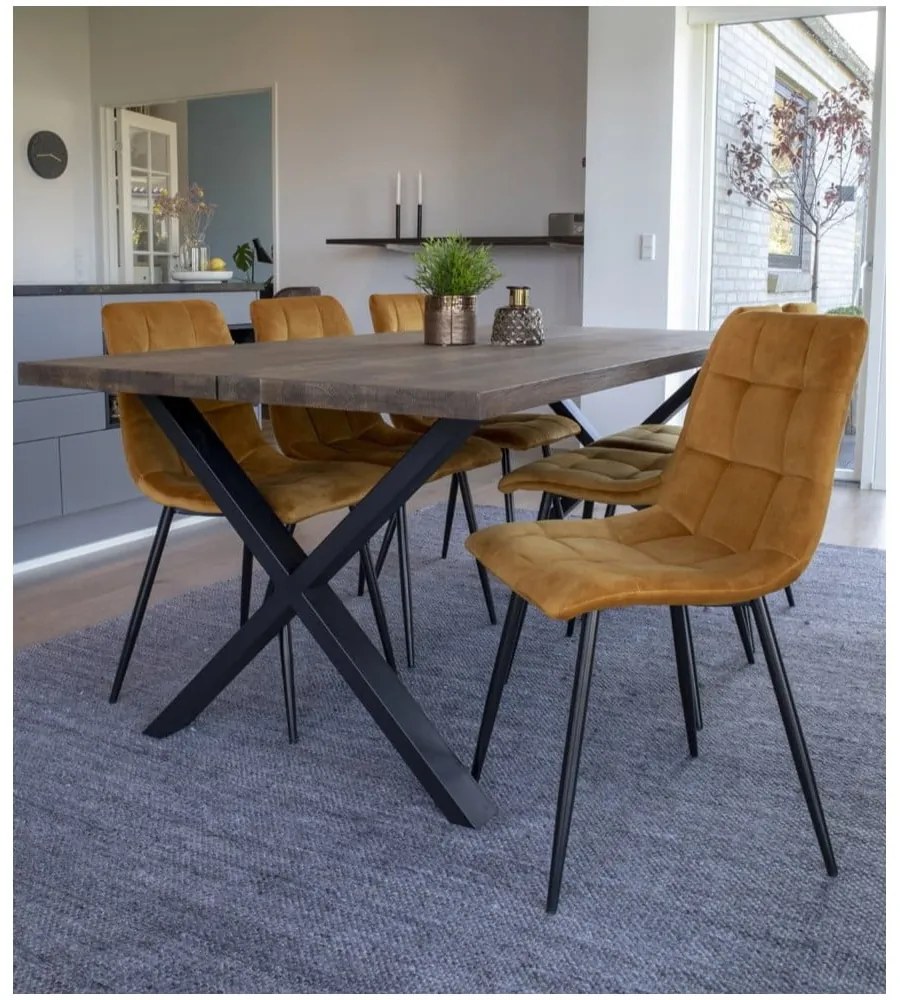 Scaune de dining galbene 2 buc. tapițate Middelfart – House Nordic