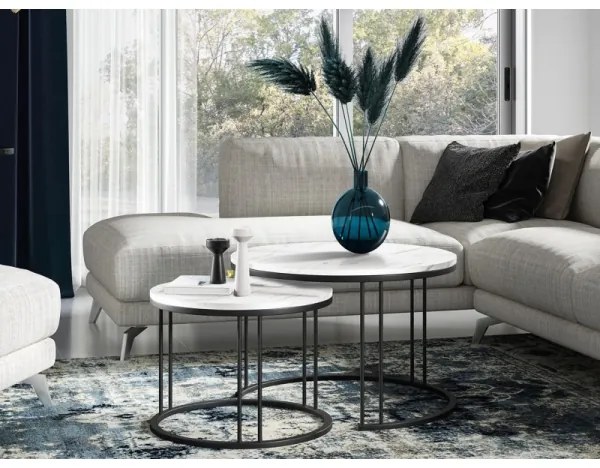 SET 2x măsuță de cafea RAGNAR negru/alb