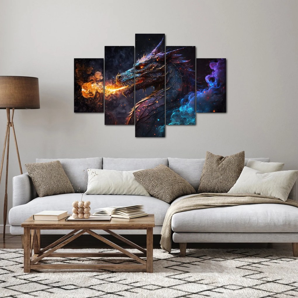 Tablou - Dragon scuipând flăcări (150x105 cm)