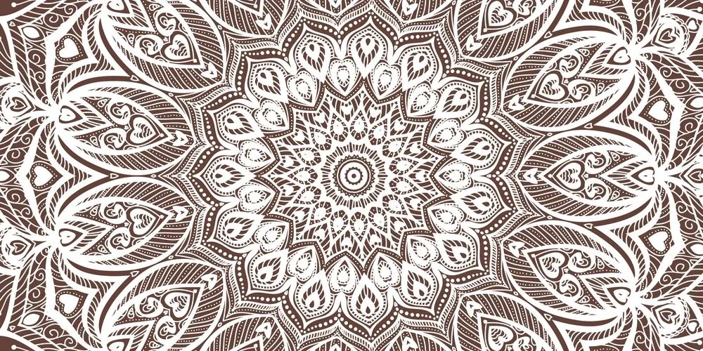 Tablou Mandala armonie pe un fundal maro