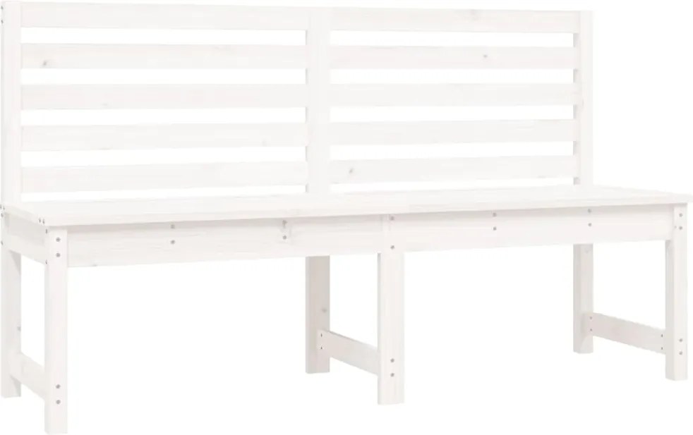vidaXL Bancă de grădină, alb, 157,5 cm, lemn masiv de pin