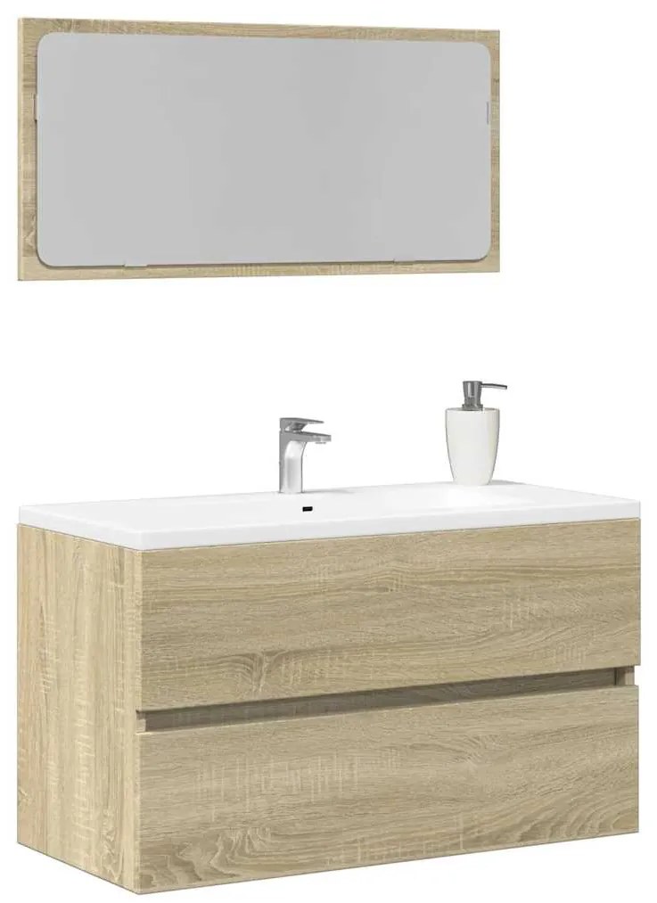 vidaXL Dulap de baie cu oglindă, stejar sonoma, 80x38,5x45 cm