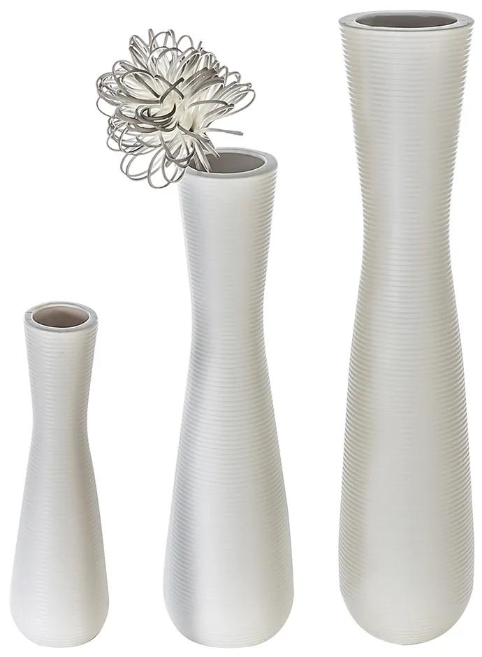 Vaza Crest, ceramica, alb, 57x15 cm