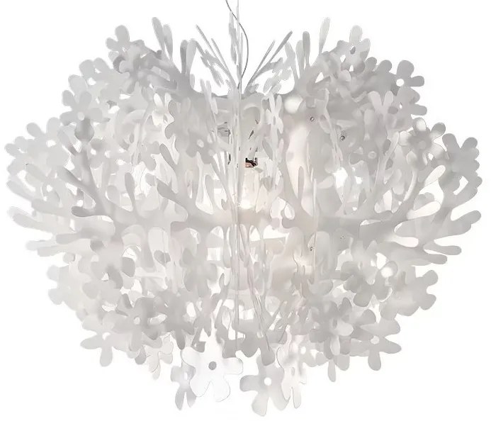 Lustra design Art Deco unicat realizata manual Fiorella S alb