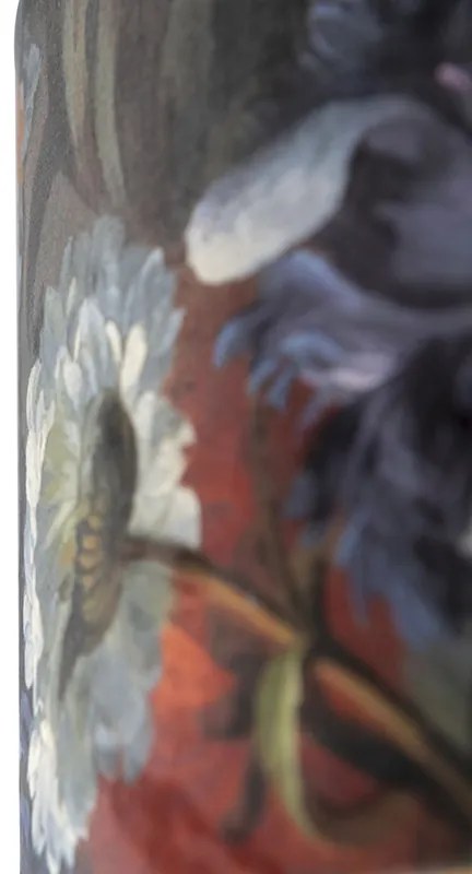 Abajur din catifea cu design floral 35/35/20 interior auriu