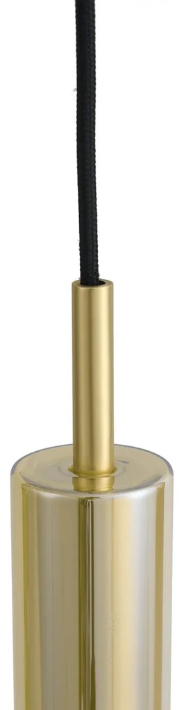 Spot modern auriu cu sticlă ambră pentru sistem de șină monofazat - Slimline Loyce