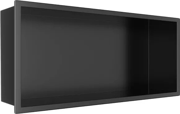 Raft incastrat dreptunghiular Balneo Wall-Box One cu rama 45x20x10 cm negru mat