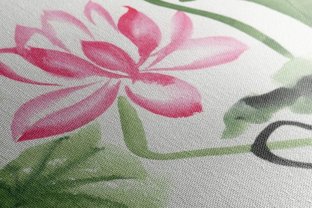 Tablou floare de lotus în acuarelă