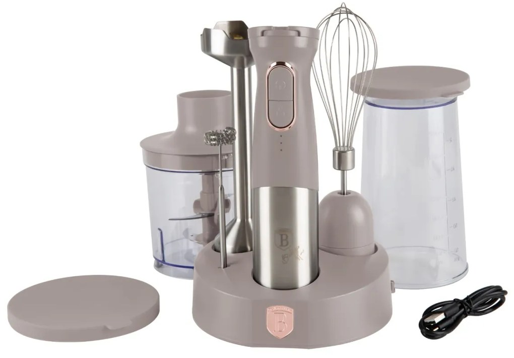 Set blender vertical cu baterie Taupe Berlinger Haus BH 9558