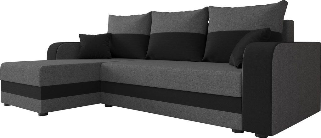 Coltar extensibil de colt VALERIO, gri inchis/antracit, reversibil, 238x140 cm + 2 perne GRATUIT