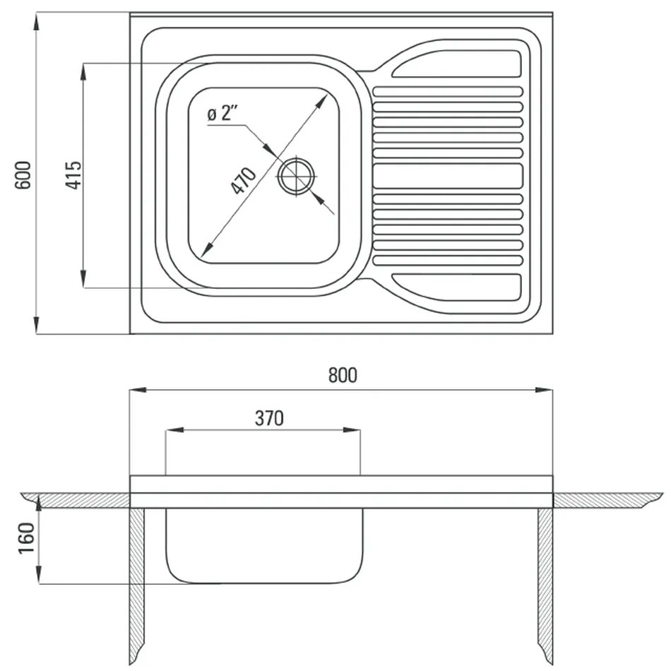 Chiuveta bucatarie inox cu picurator crom leinen, cuva stanga, Deante Tango LEINEN, Stanga