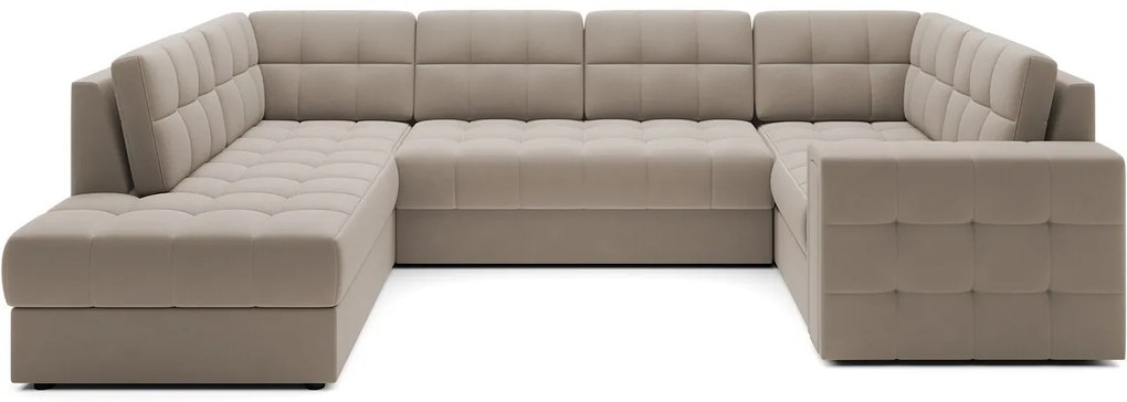 Coltar extensibil stanga 5 locuri ELTAP, LT-18SO, Blewett, 299x198x82 cm, lemn/poliester, bej inchis