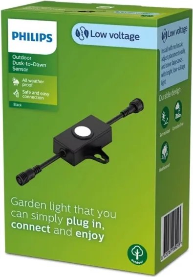 Senzor crepuscular de exterior cu temporizator Philips GARDENLINK 24V IP67