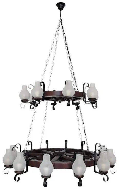 Candelabru rustic fabricat manual din lemn Roata 20L