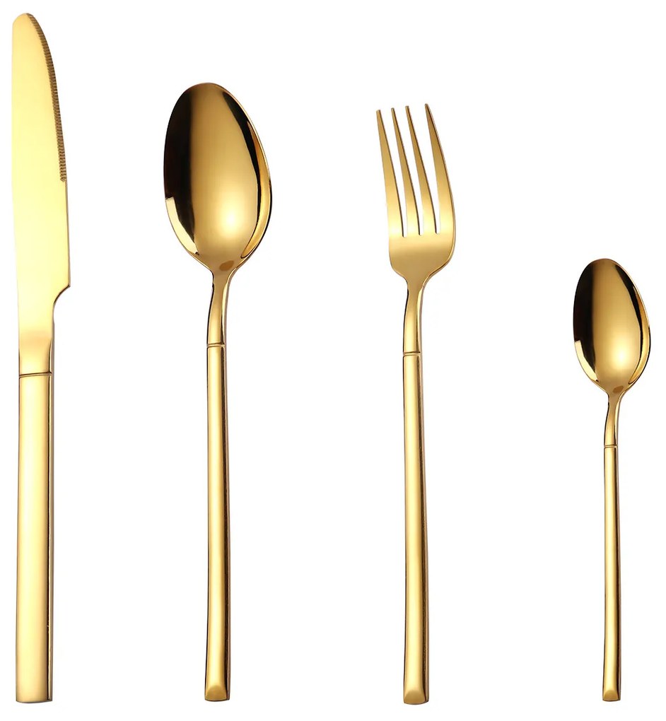 Set tacamuri din inox 36 piese, TRENDY’S, luxury edition, gold