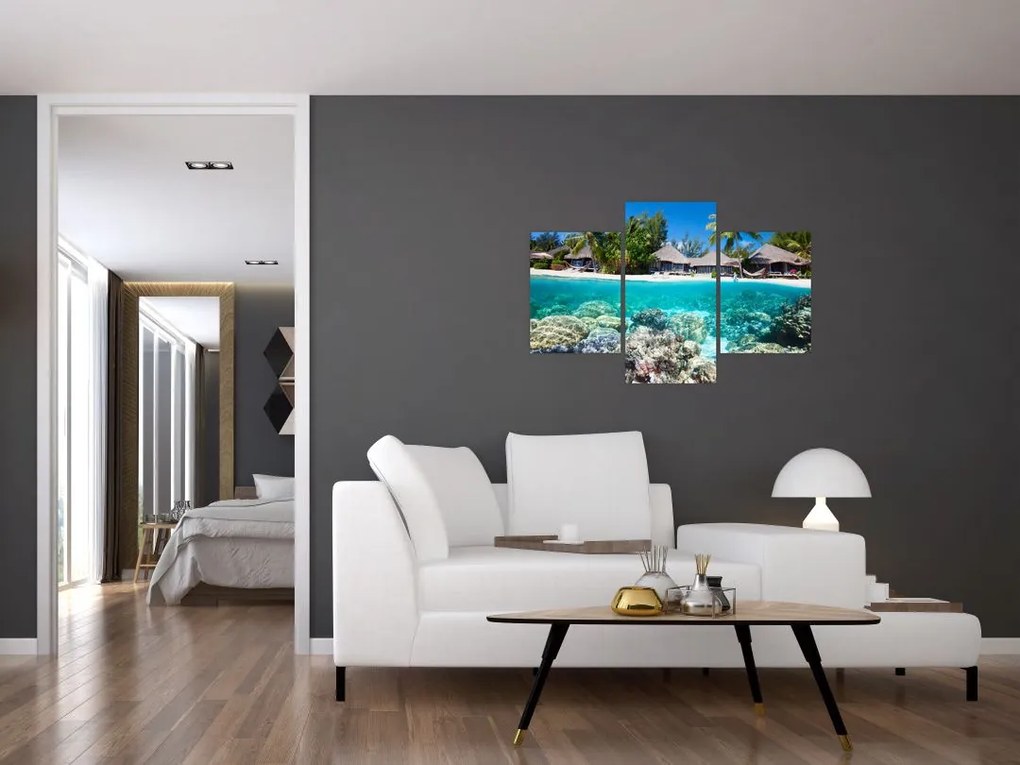 Tablou cu plaja pe insulă tropicală (90x60 cm)