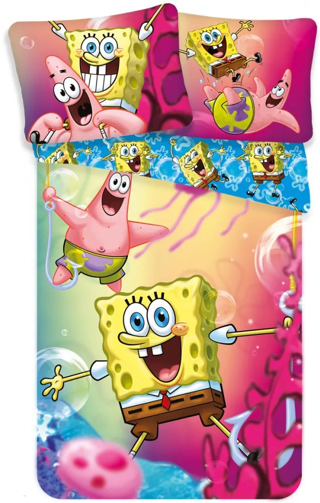 SpongeBob BikiniBottom set de așternuturi 140×200cm, 70×90 cm