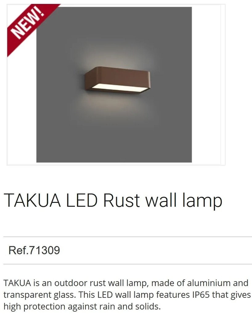 Aplica LED de exterior ambientala design modern IP65 TAKUA maro rustic