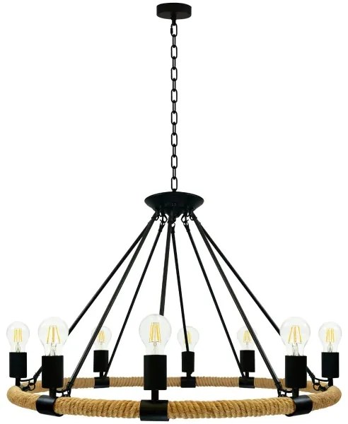 Lustră LED pe lanț ROPE ARTHUR 8xE27/6W/230V