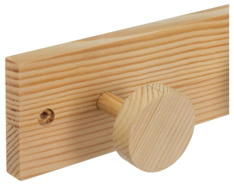 Cuier de perete în culoare naturală din lemn de pin 40 cm Anillos – Casa Selección