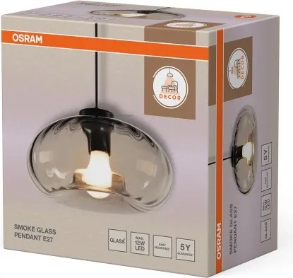 Osram - Pendul pe cablu DECOR SMOKE, 1xE27/12W/230V, Ø 28 cm, negru/gri fumuriu