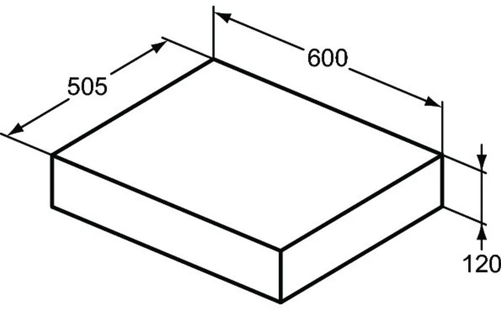 Blat pentru lavoar Ideal Standard Adapto 60 cm maro deschis Maro deschis, 600 mm