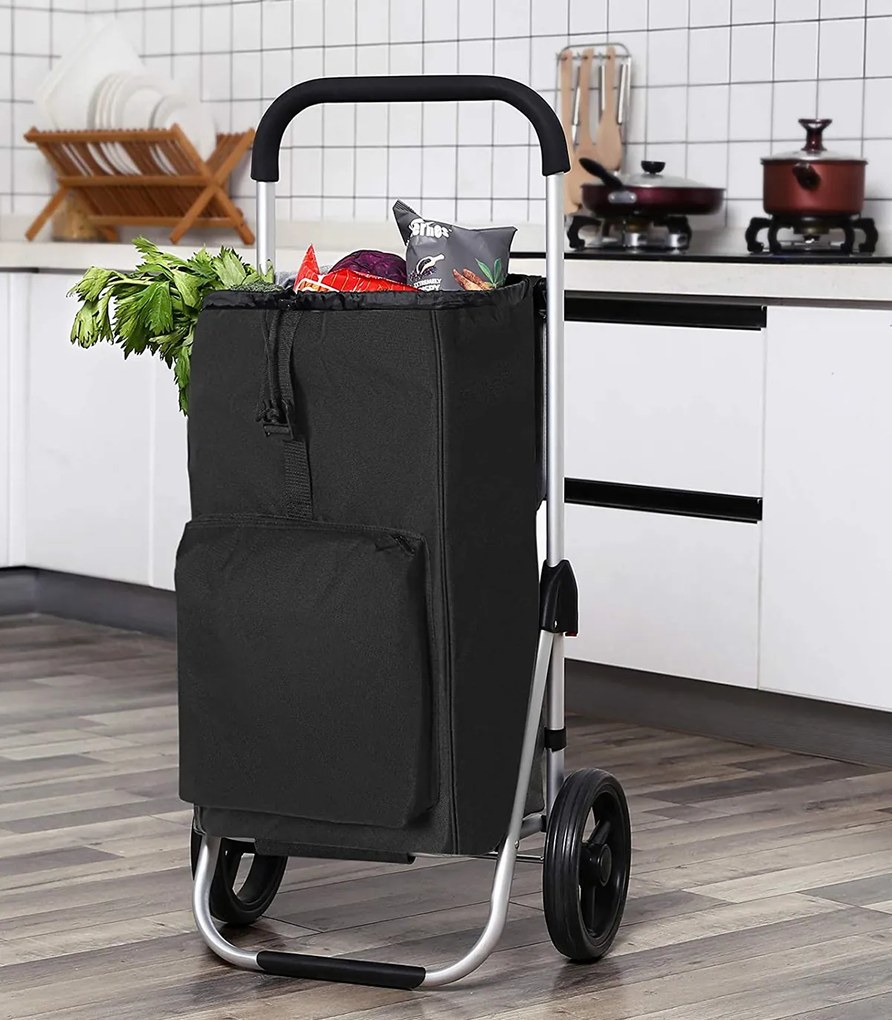 Carucior cumparaturi Pliabil Negru 40 L