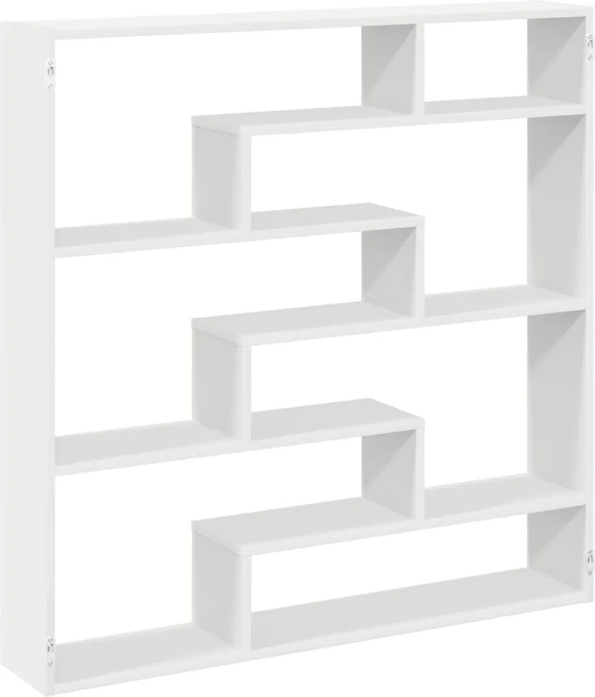 vidaXL Raft cubic de perete cu 7 compartimente alb lemn prelucrat