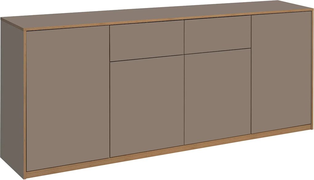 Comoda pentru living COMPLEX, gri, PAL laminat, 220x40x89 cm